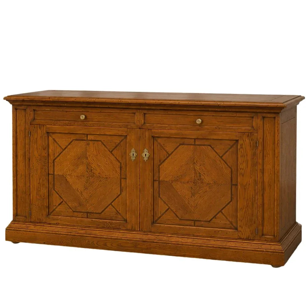Golden Oak Geometric Sideboard
