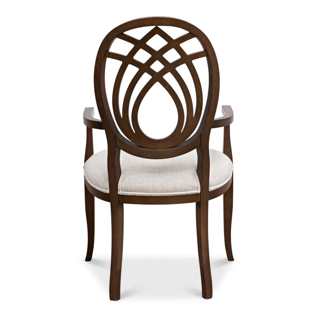 Graceful Curves Dark Wood Armchair