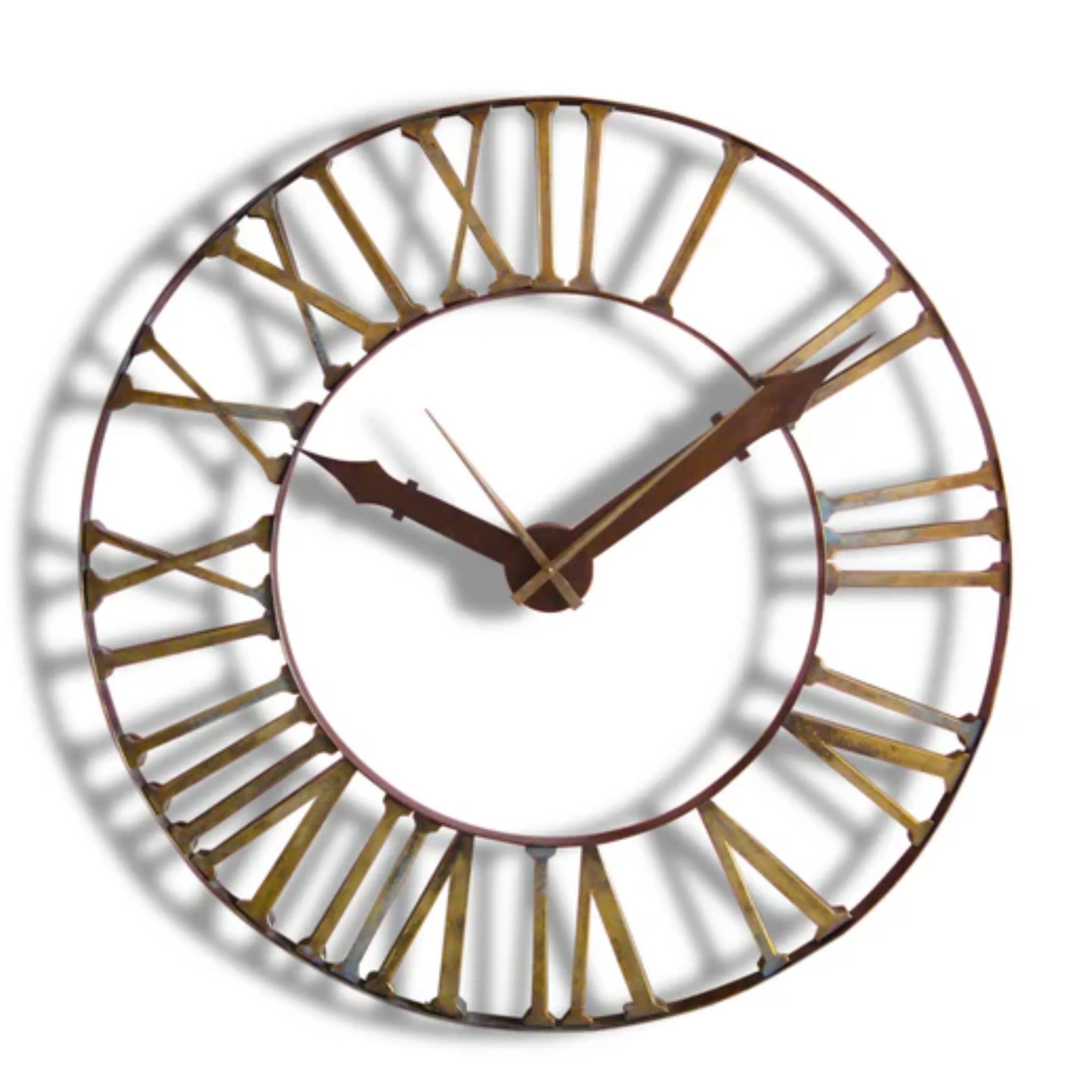 Grand Antique Iron Roman Wall Clock - 60-inch Wide
