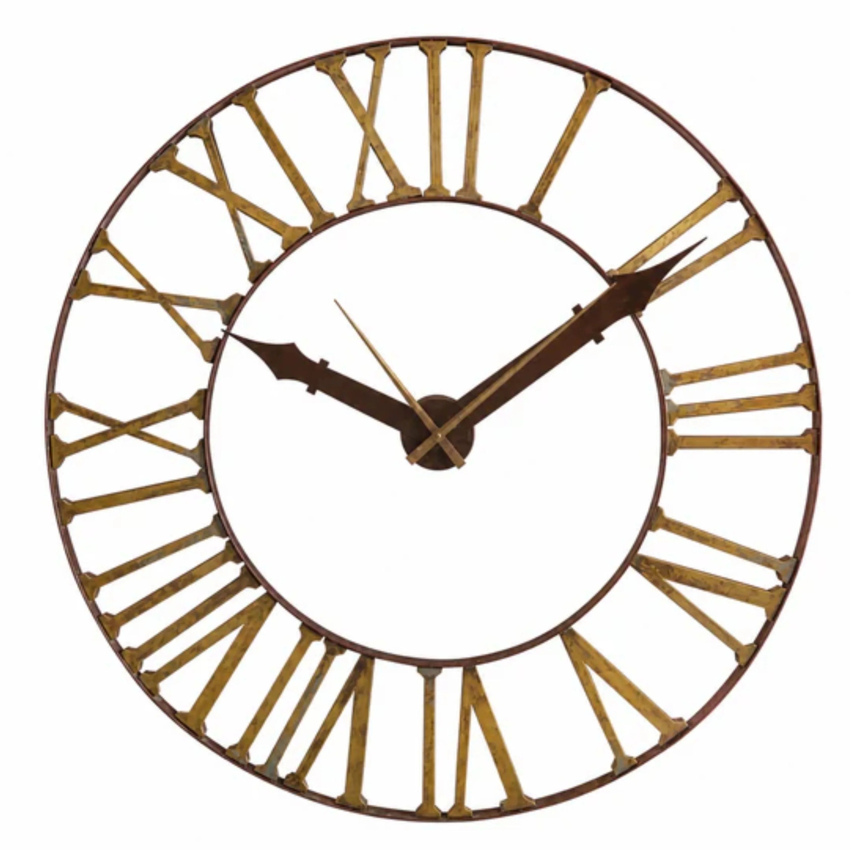 Grand Antique Iron Roman Wall Clock - 60-inch Wide