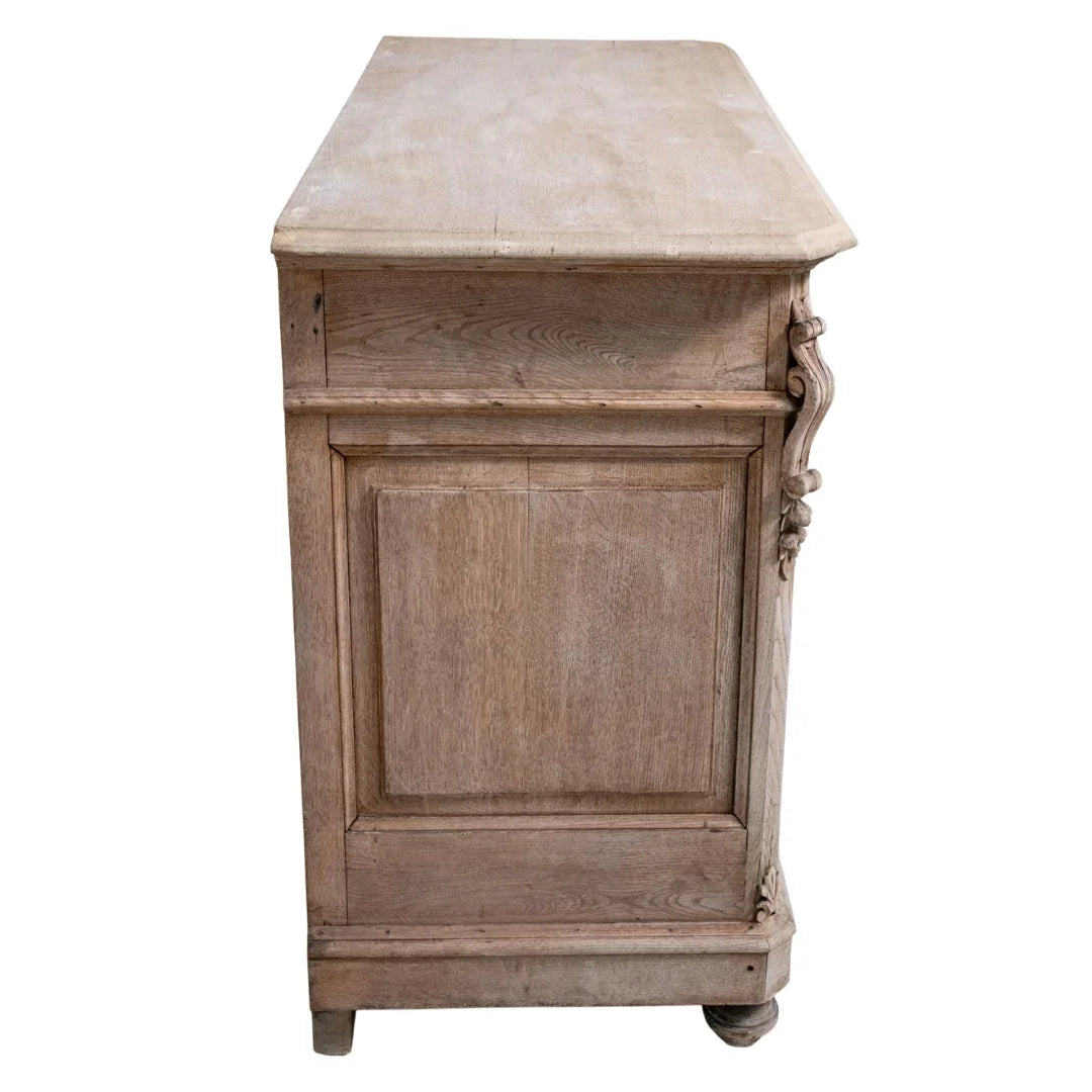 Grapevine Ornately Carved Manor Oak Buffet, Circa 1860