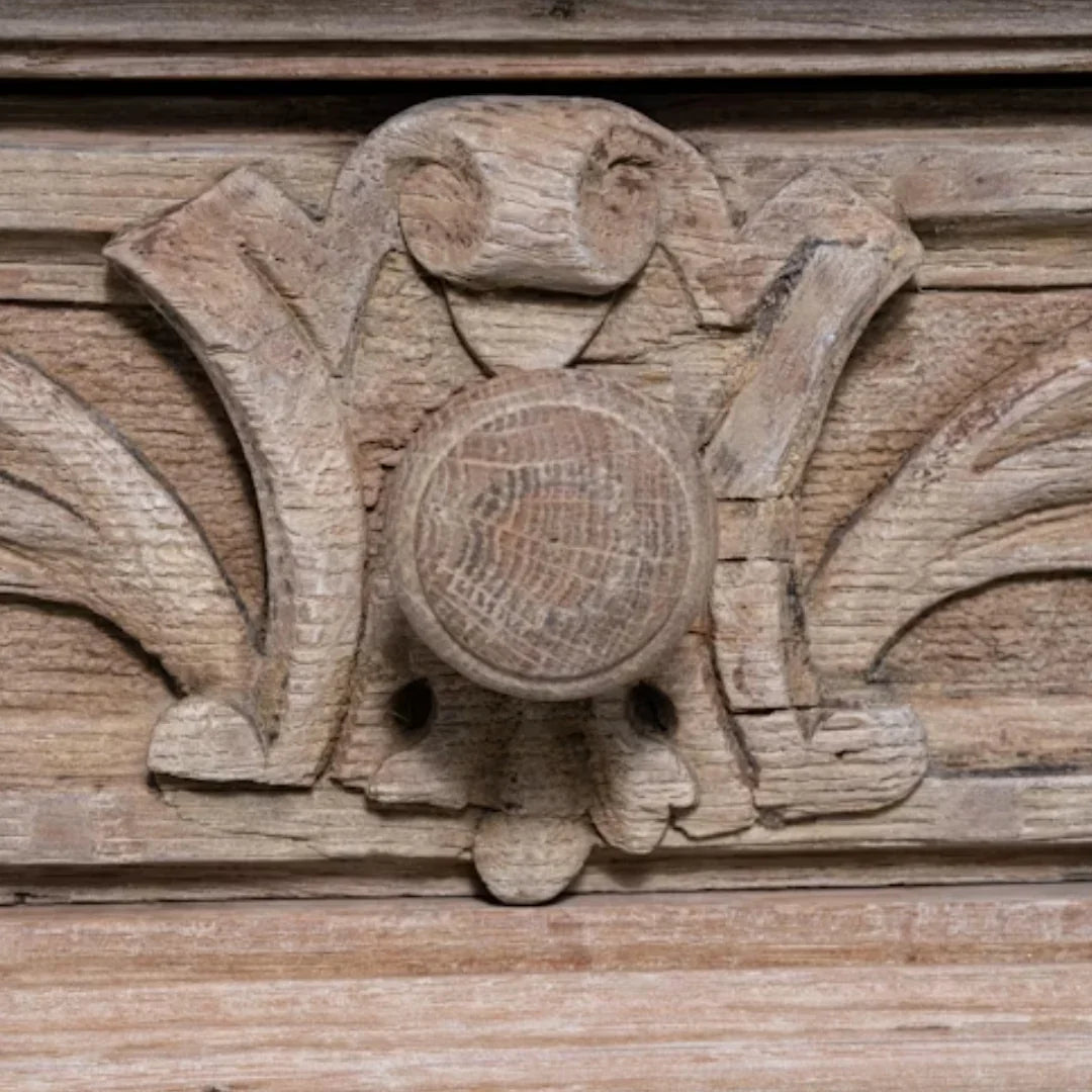 Grapevine Ornately Carved Manor Oak Buffet, Circa 1860