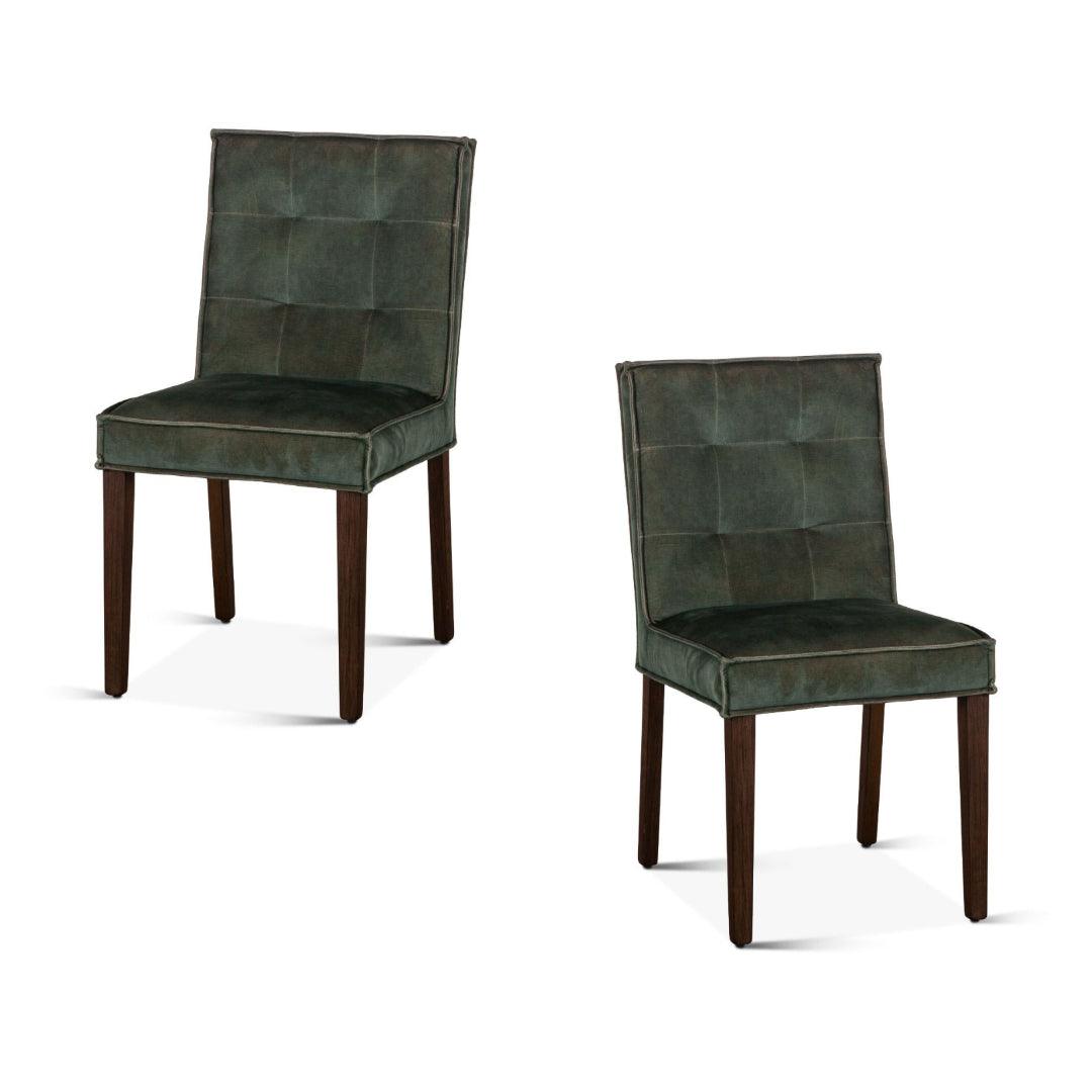 Green Velvet Tufted Dining Chair - Set of 2