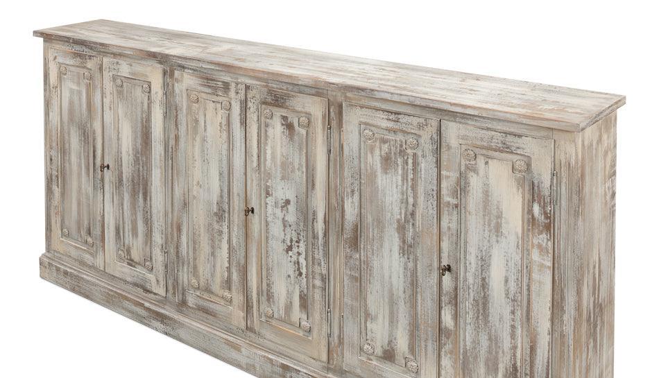 Grey Oak Long French Louis Sideboard
