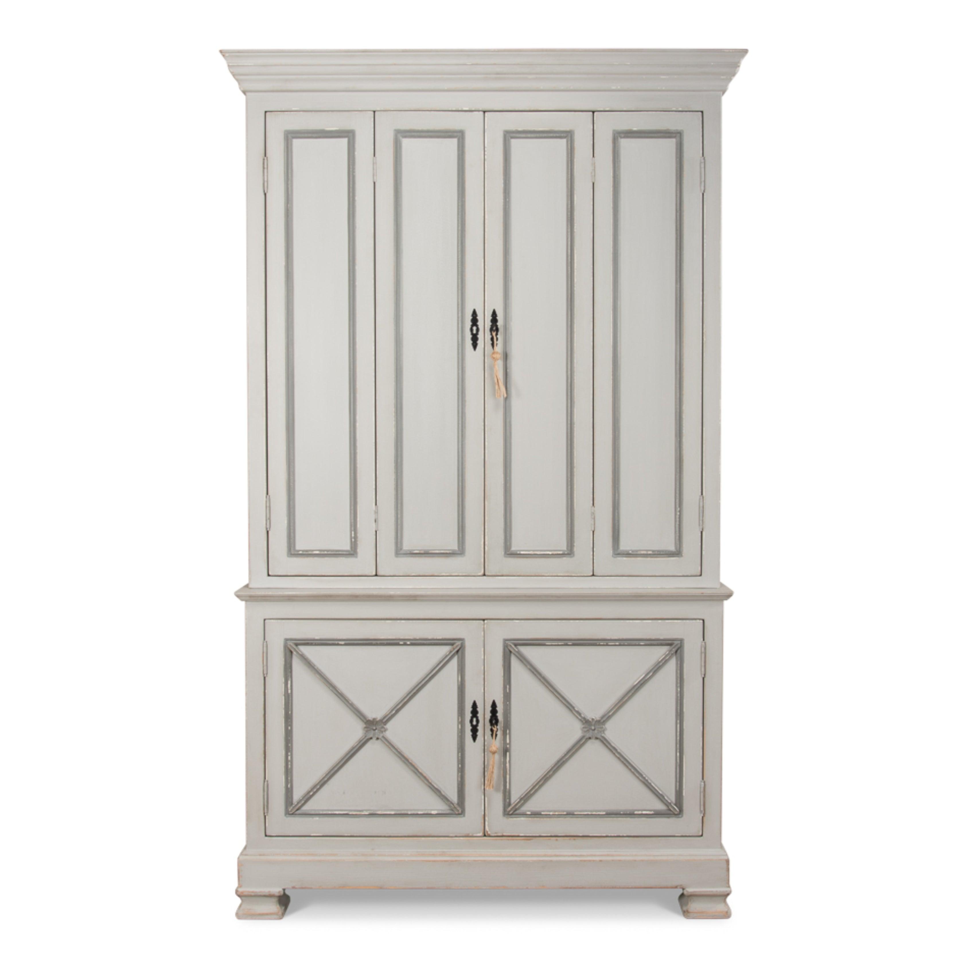 Grey and Gold Trimmed Directoire Cabinet