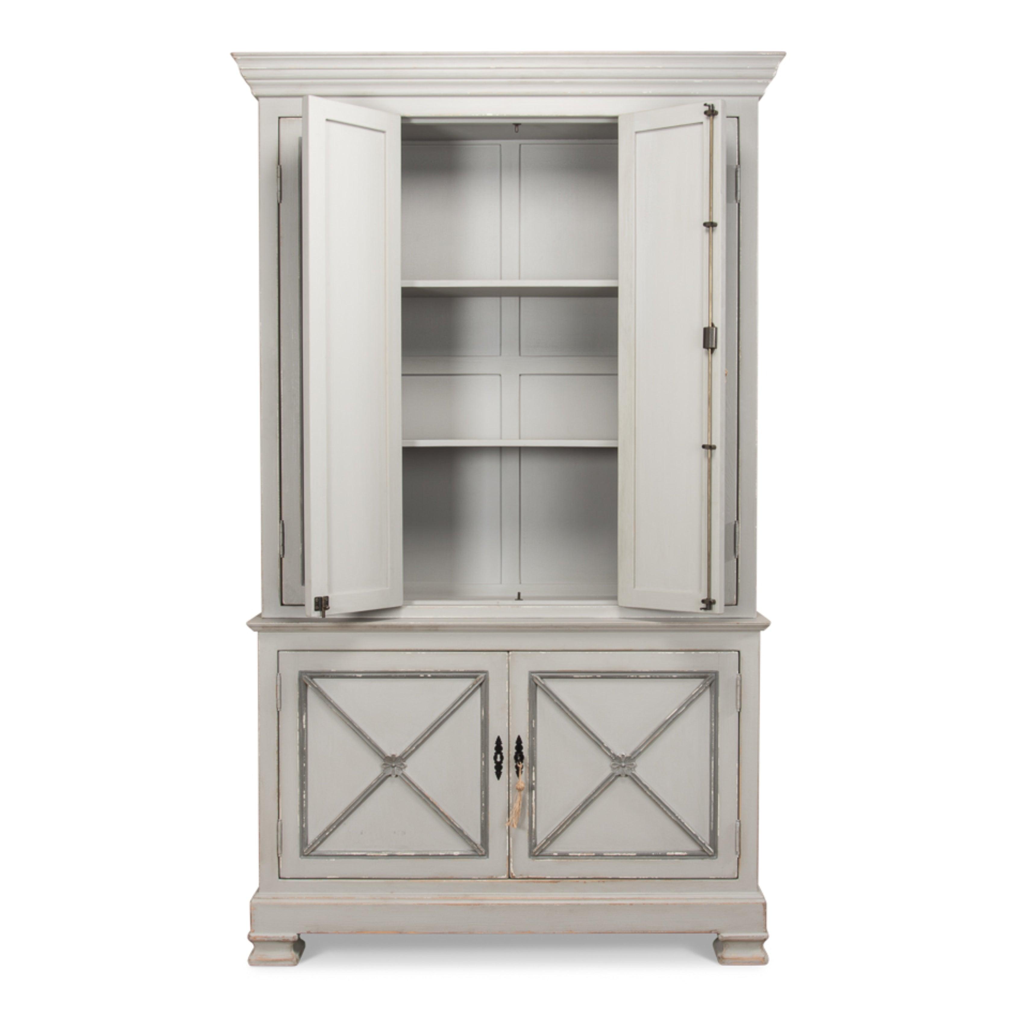 Grey and Gold Trimmed Directoire Cabinet