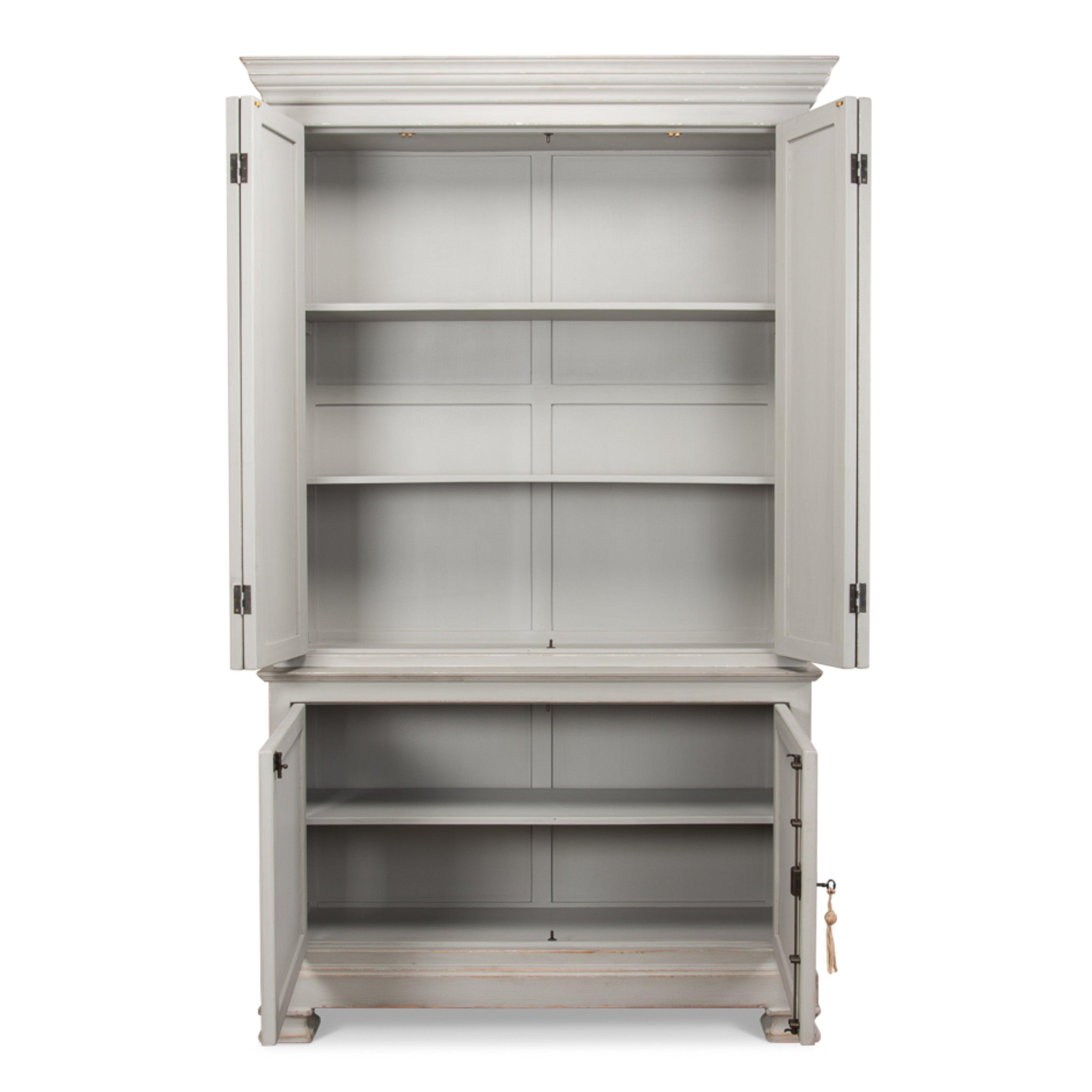 Grey and Gold Trimmed Directoire Cabinet