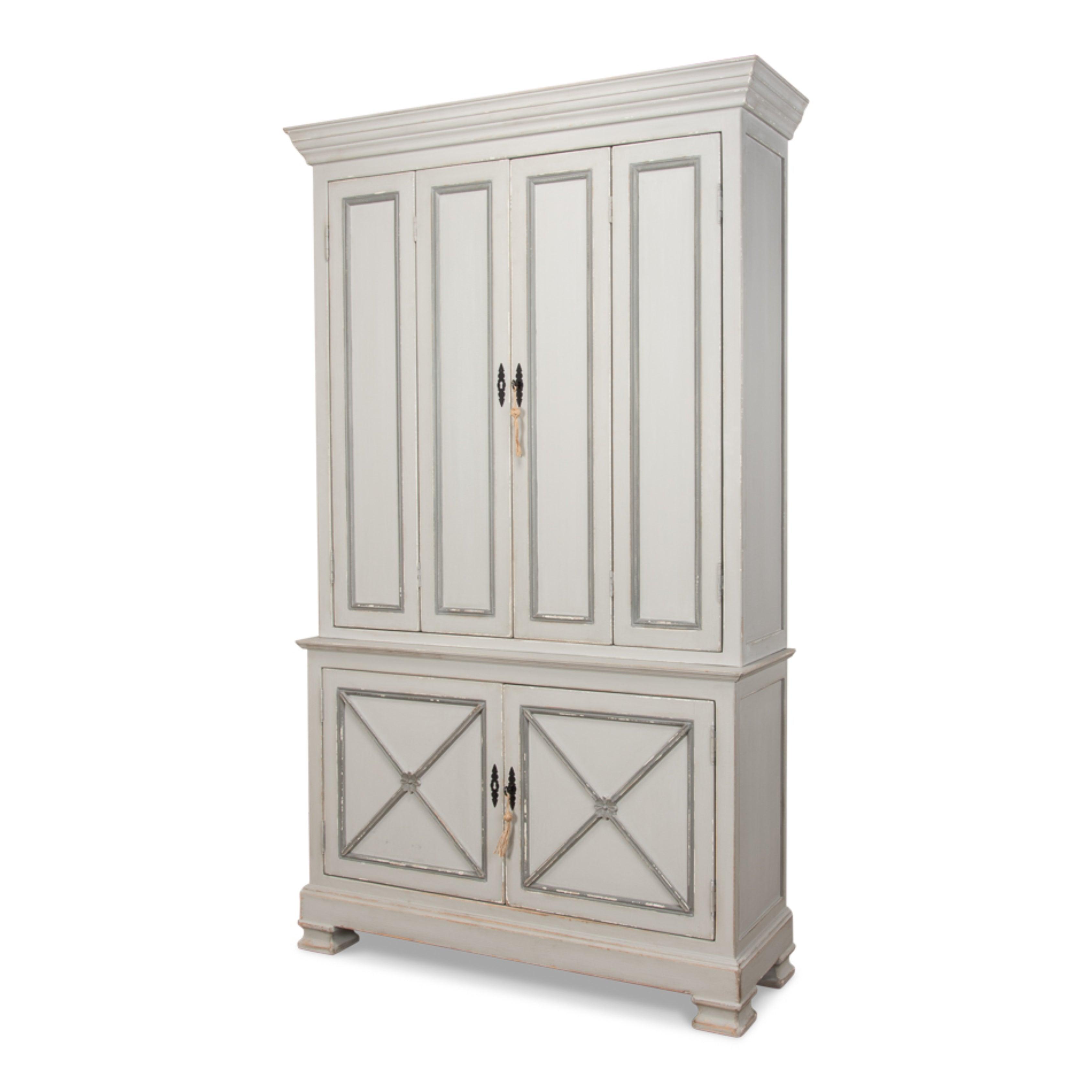 Grey and Gold Trimmed Directoire Cabinet