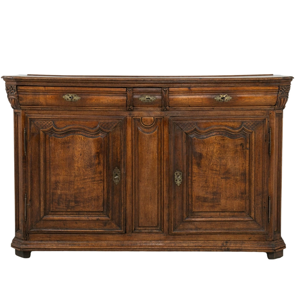 Antique French Provincial Carved Walnut Buffet, Circa 1880