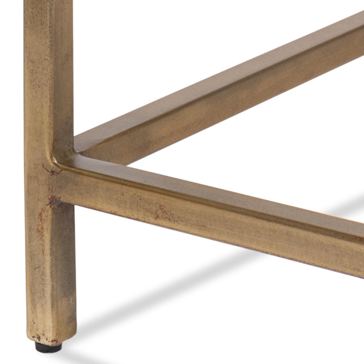 Sectional Glass Top Brass Coffee Table