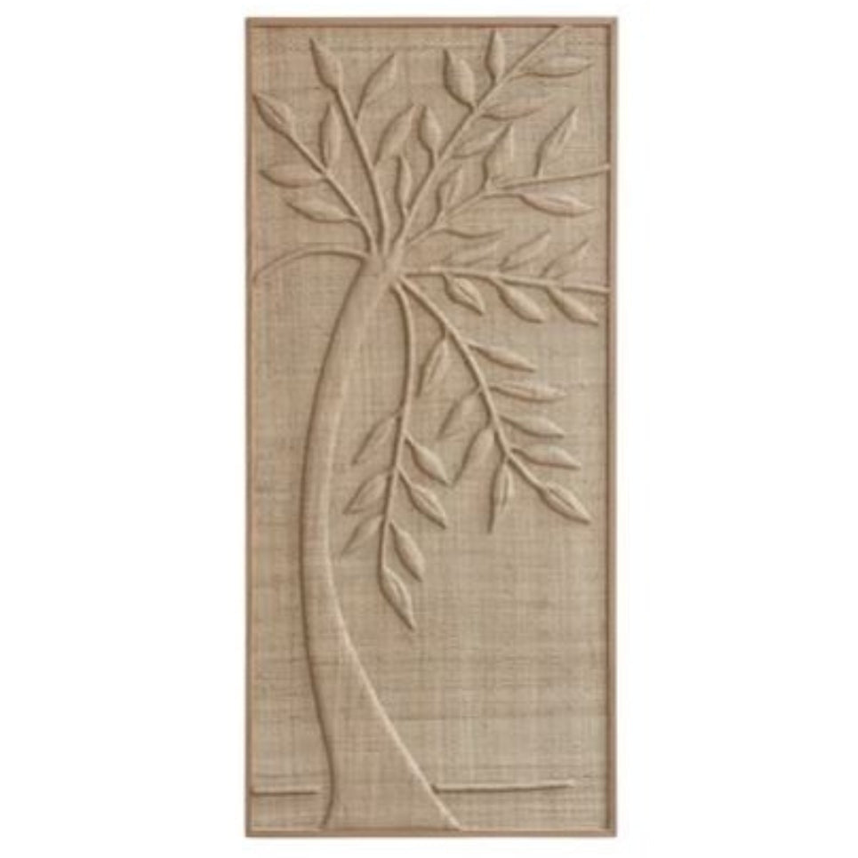 Handwoven Grass Fiber Leafy Palms Wall Art