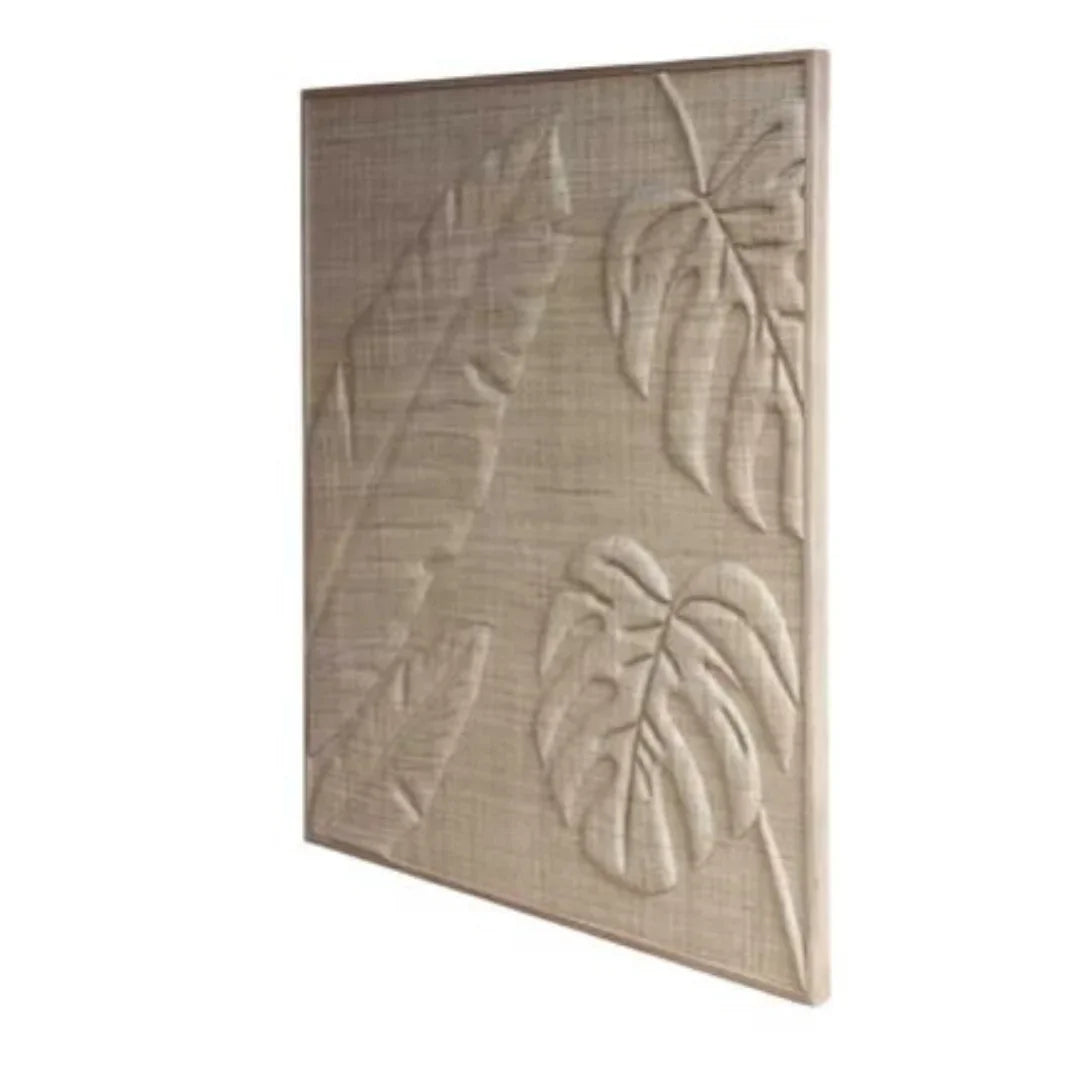 Handwoven Grass Fiber Tropical Leaves Wall Art