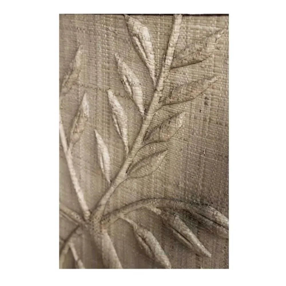 Handwoven Grass Fiber Leafy Palms Wall Art