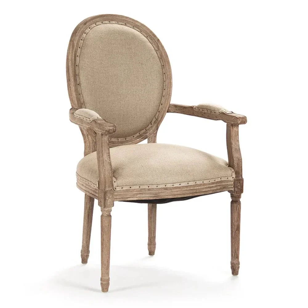 Hemp Round Back Louis Armchair