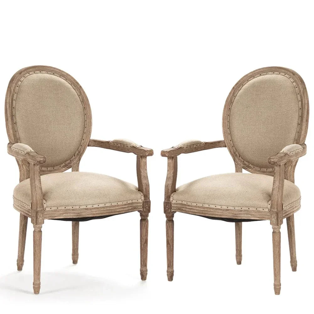 Hemp Round Back Louis Armchair