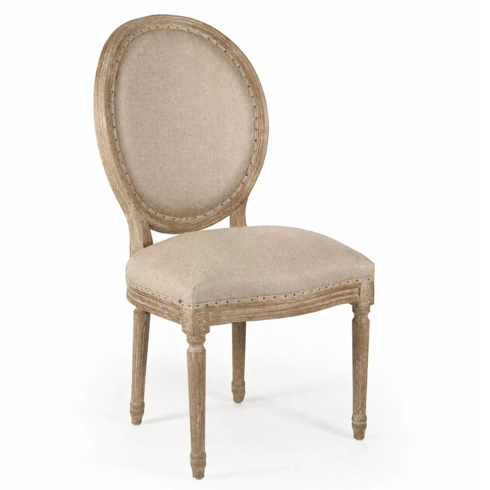Hemp Round Back Louis Side Chair