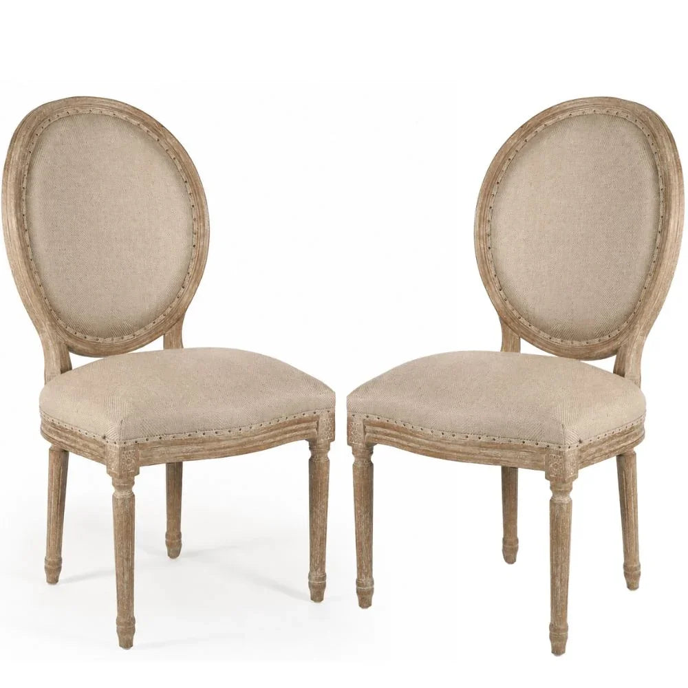 Hemp Round Back Louis Side Chair