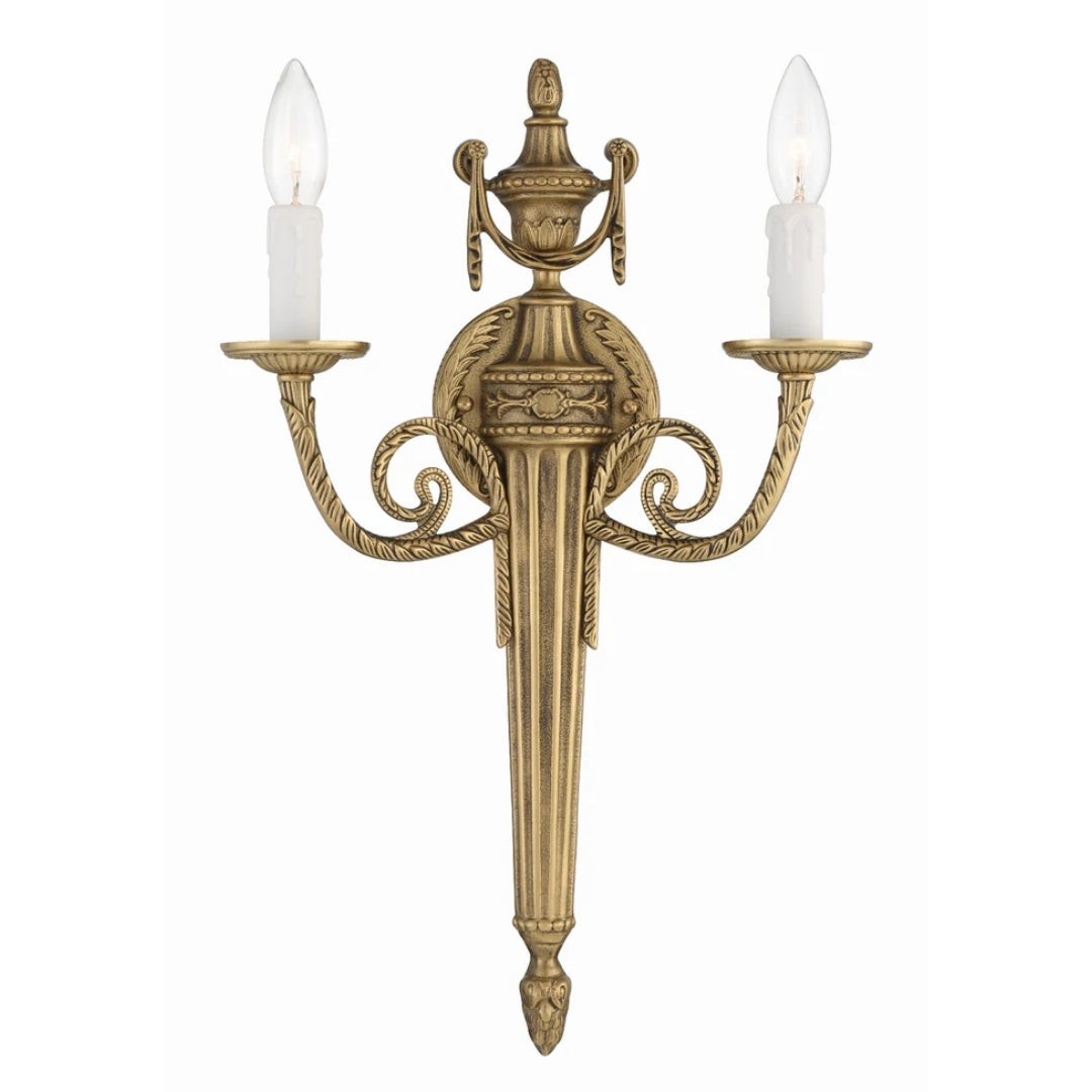 Heritage Brass Two Arm Candle Wall Sconce