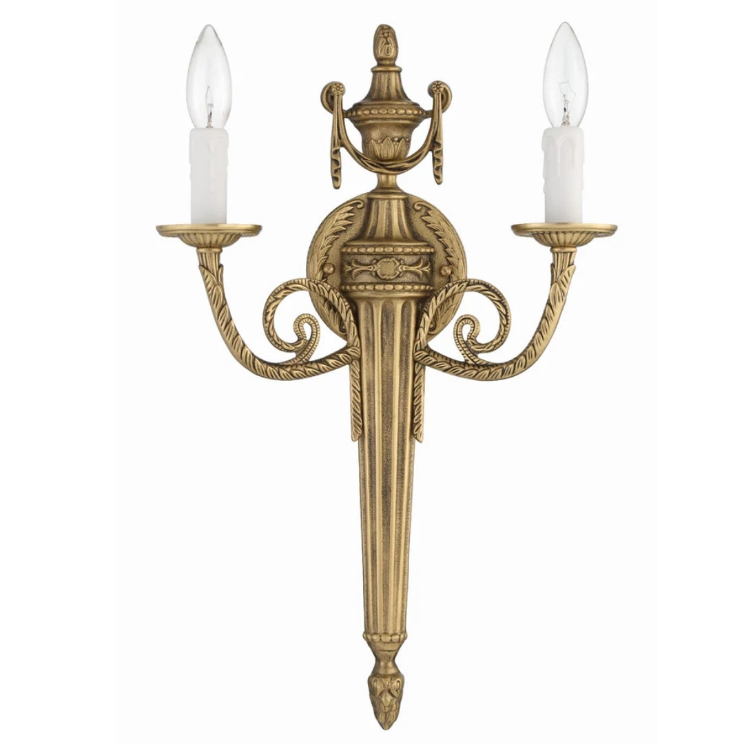 Heritage Brass Two Arm Candle Wall Sconce