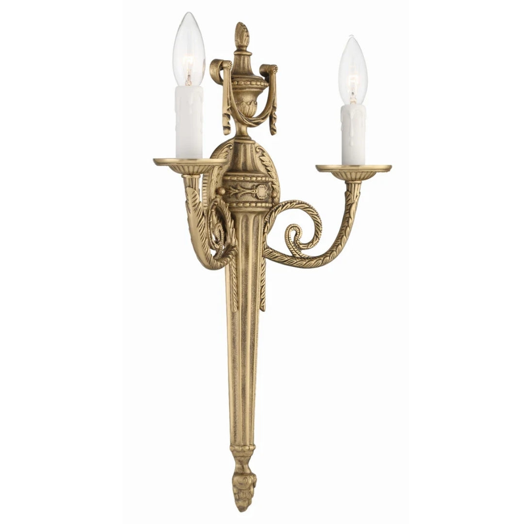 Heritage Brass Two Arm Candle Wall Sconce