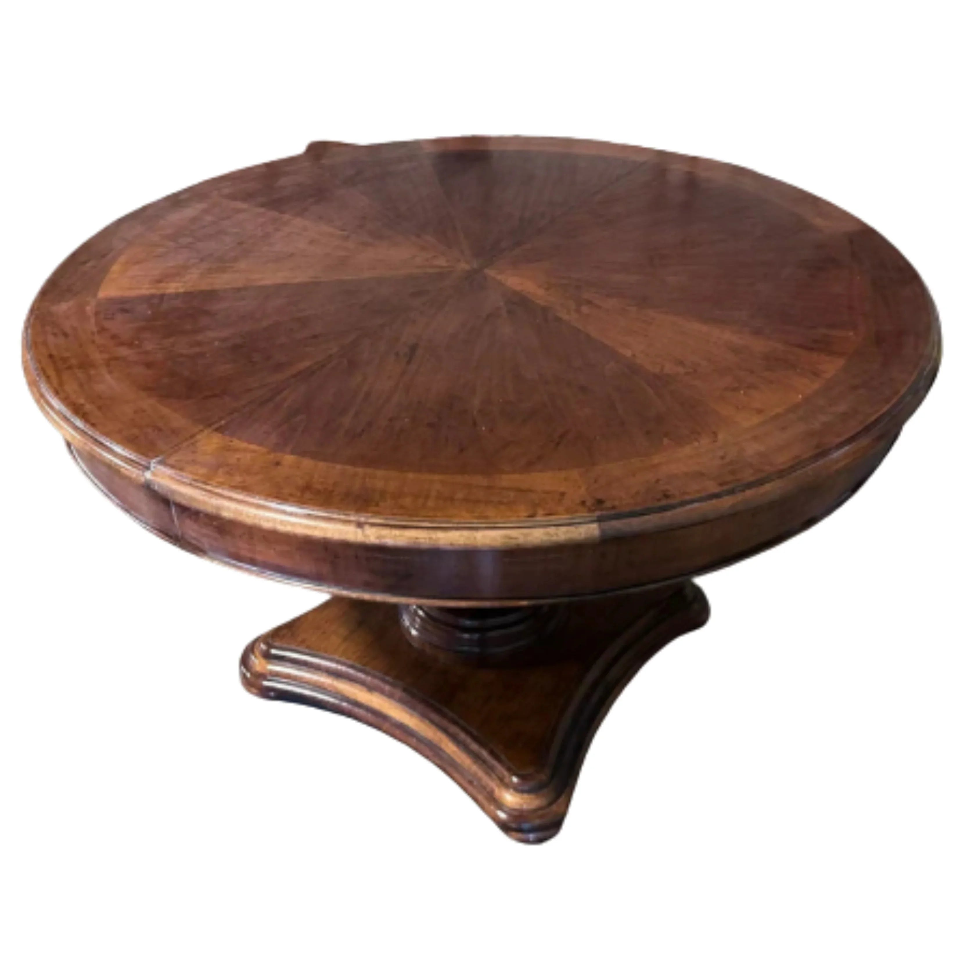 Heritage Fluted Pedestal Round Walnut Dining Table