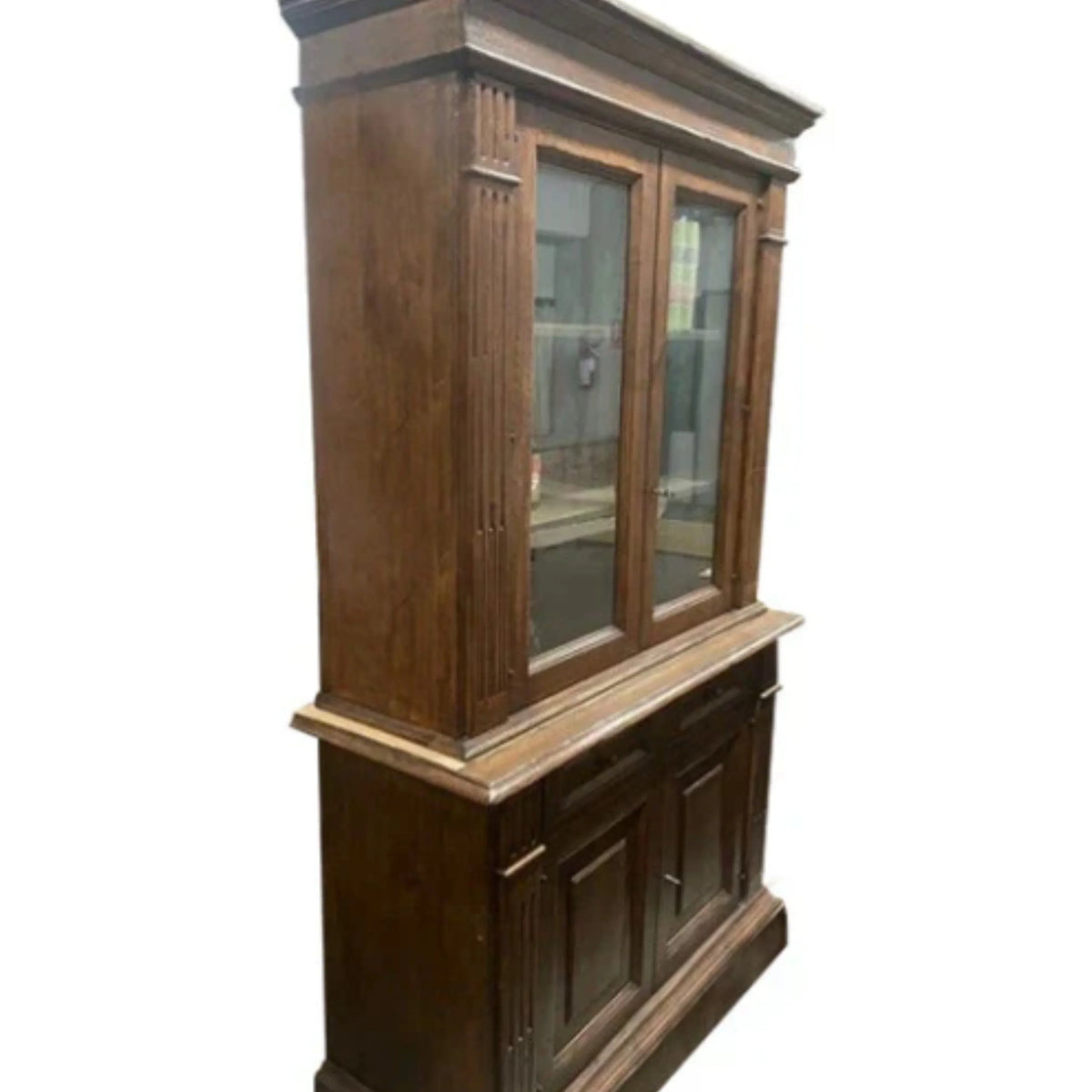 Heritage Walnut Glass Display Cabinet