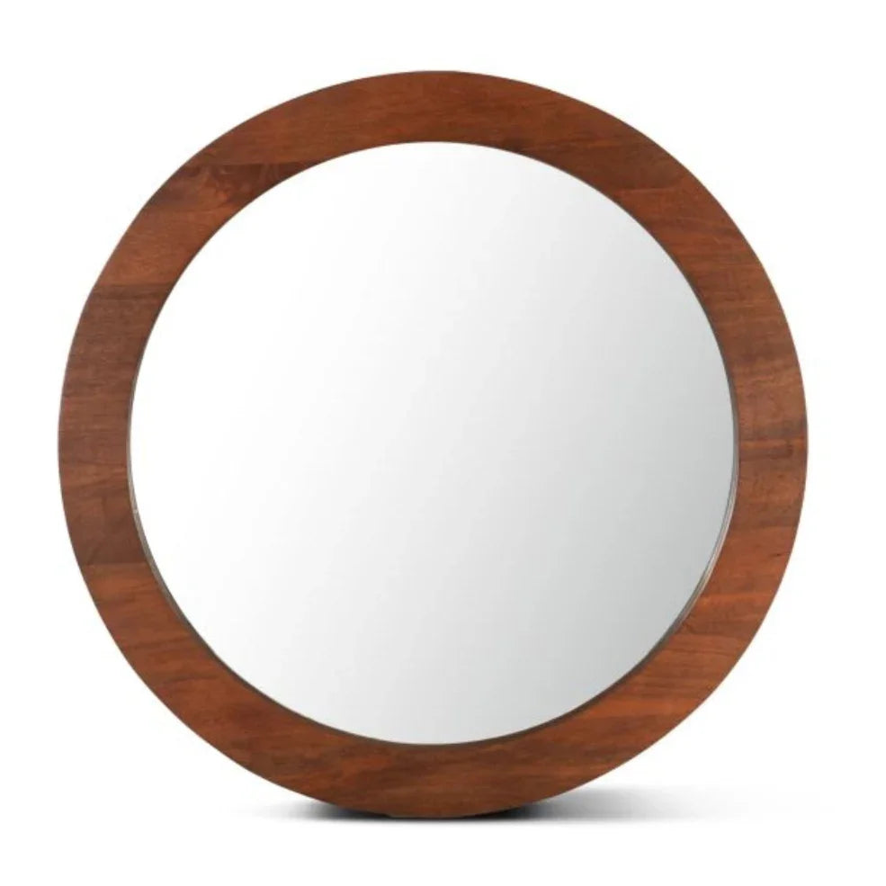 Honey Brown Finish with Antique Brass Mirror