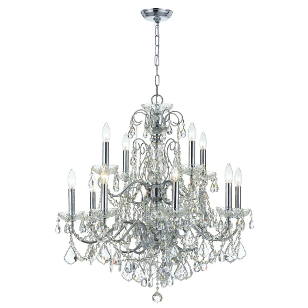 Sparkling Silver Crystal Chandelier