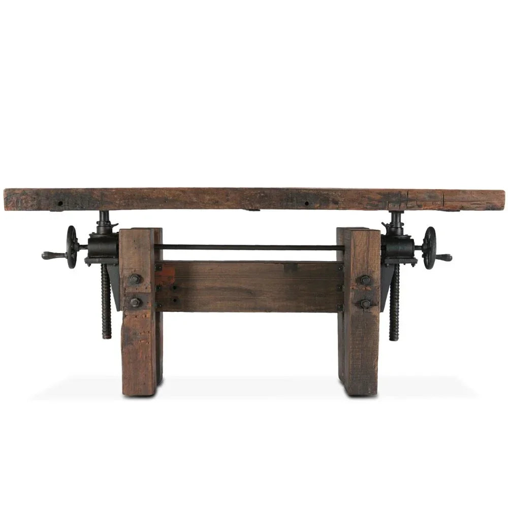 Industrial Chic Wood and Iron Adjustable Table