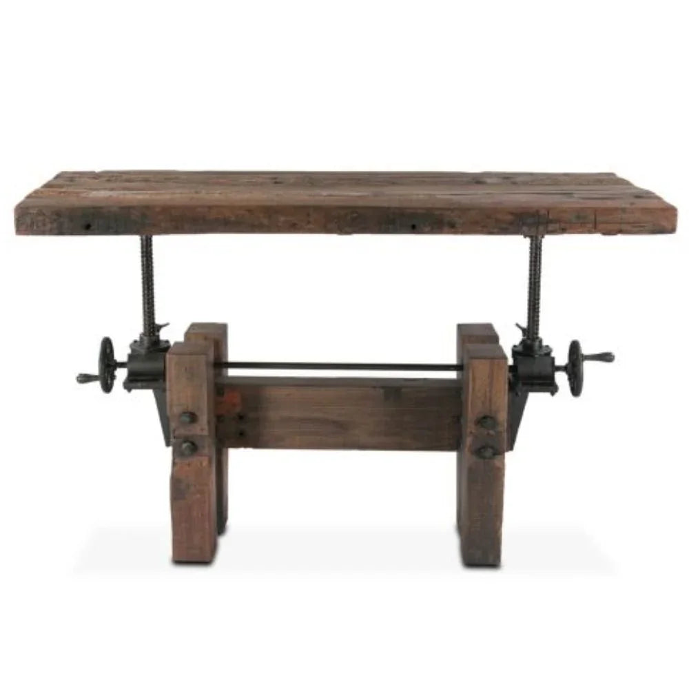 Industrial Chic Wood and Iron Adjustable Table
