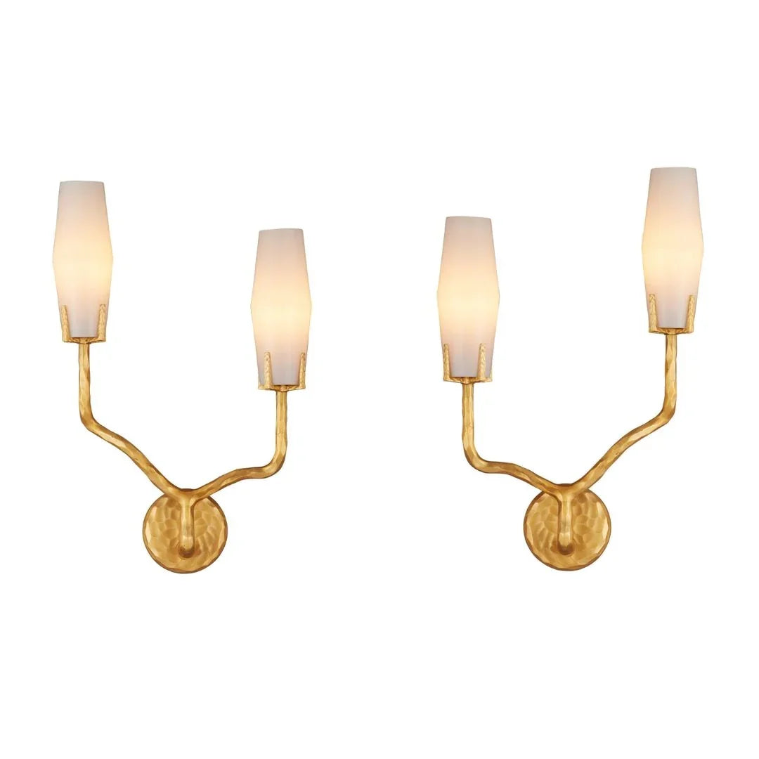 Sculptural Prong Gold Sconce