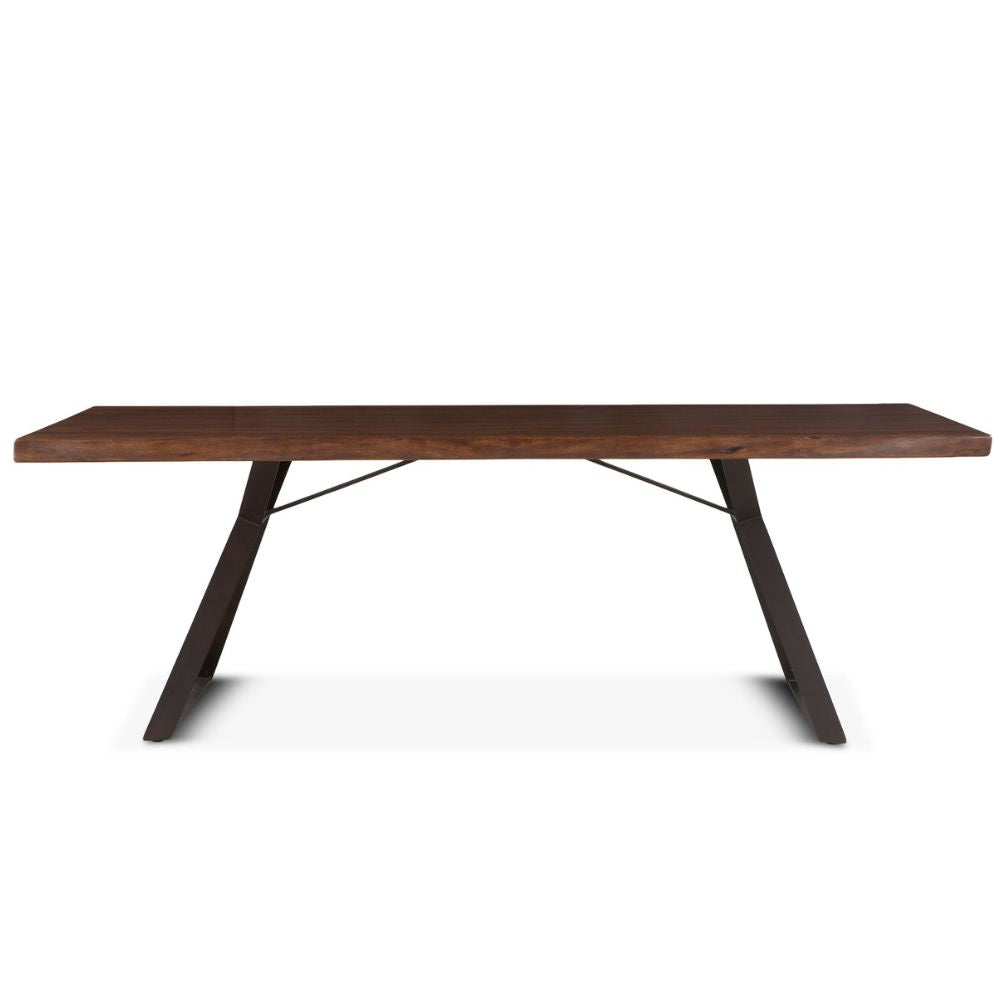 Industrial Live Edge Walnut Dining Table