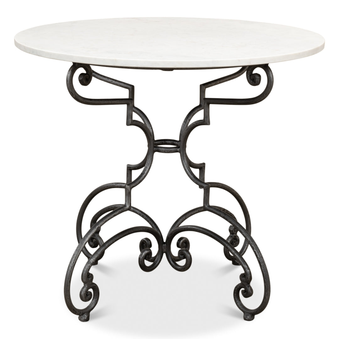 Iron Scroll Base Accent Table