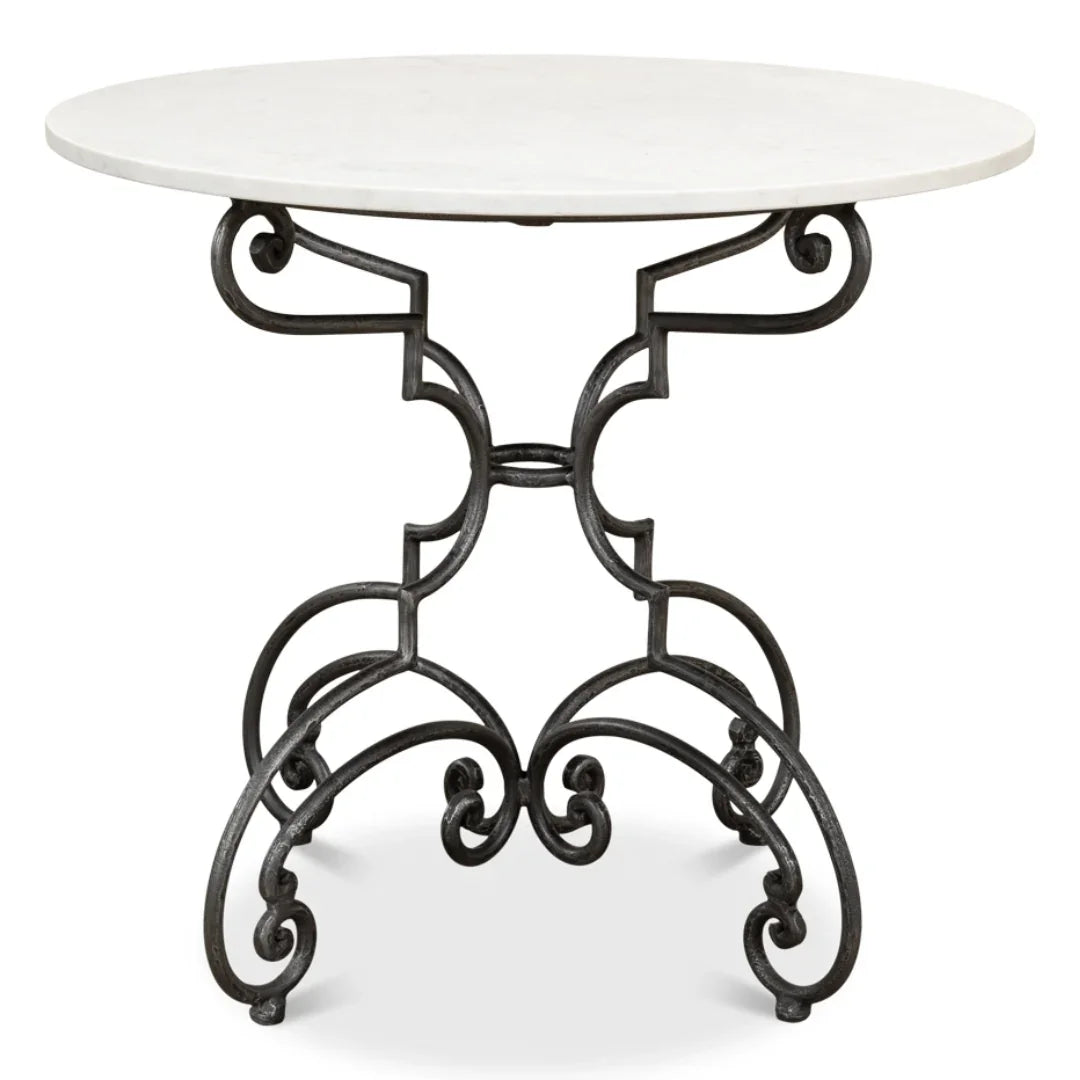 Iron Scroll Base Accent Table