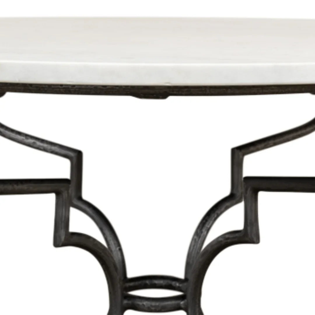 Iron Scroll Base Accent Table