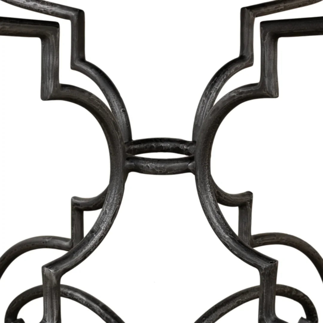 Iron Scroll Base Accent Table