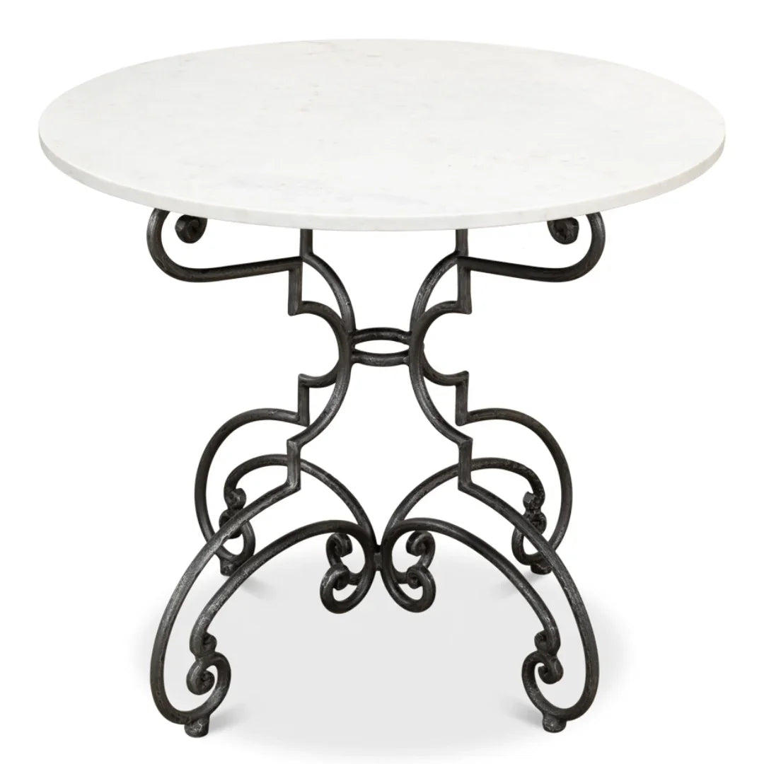 Iron Scroll Base Accent Table