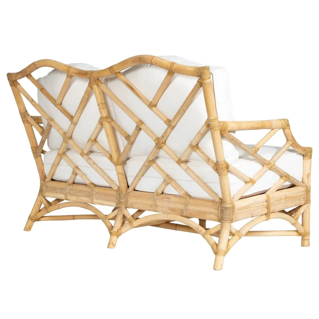 Coastal Luxe Rattan Loveseat