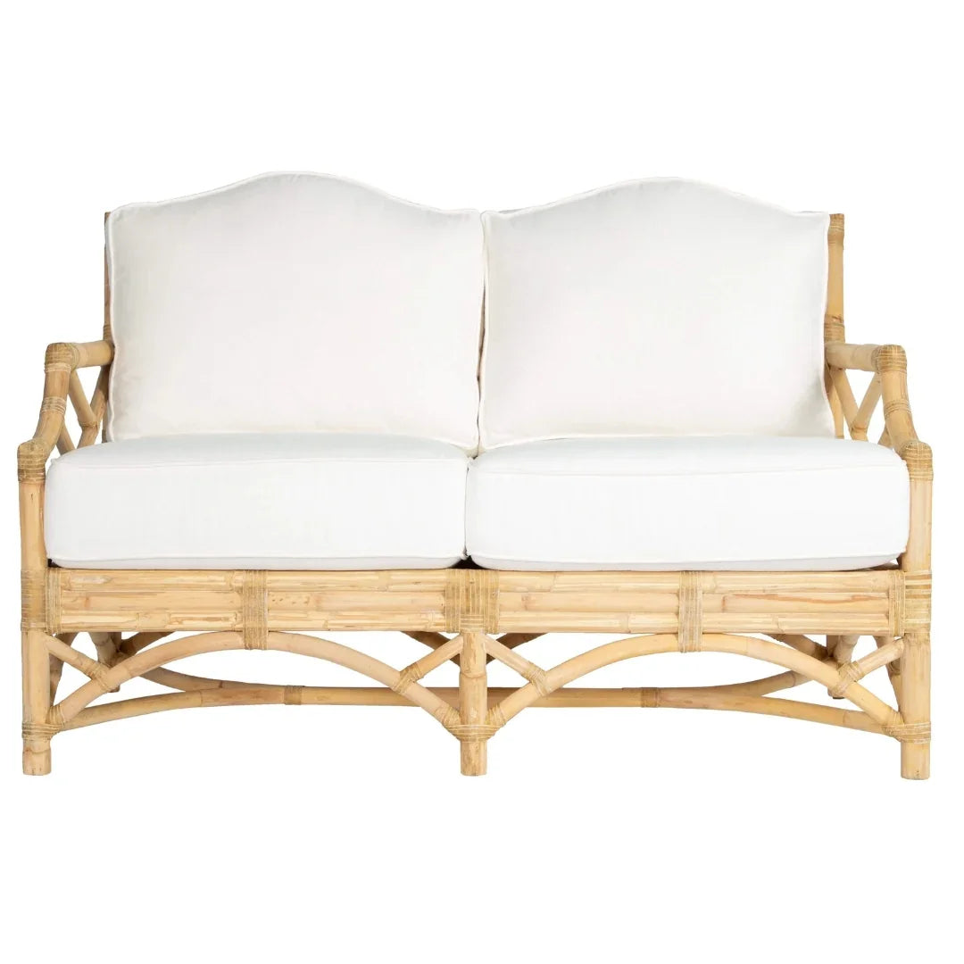 Coastal Luxe Rattan Loveseat