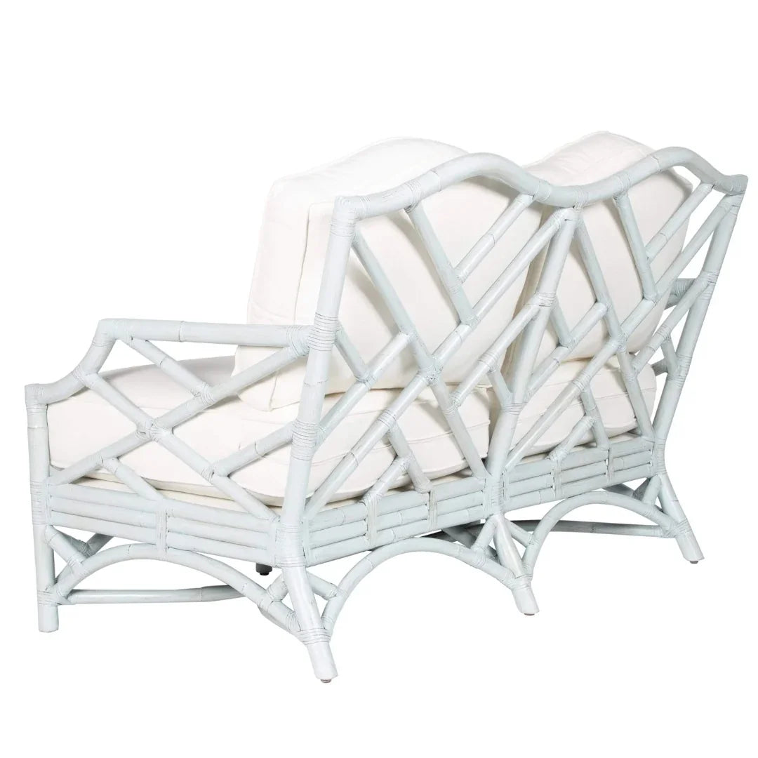 Coastal Luxe Rattan Loveseat