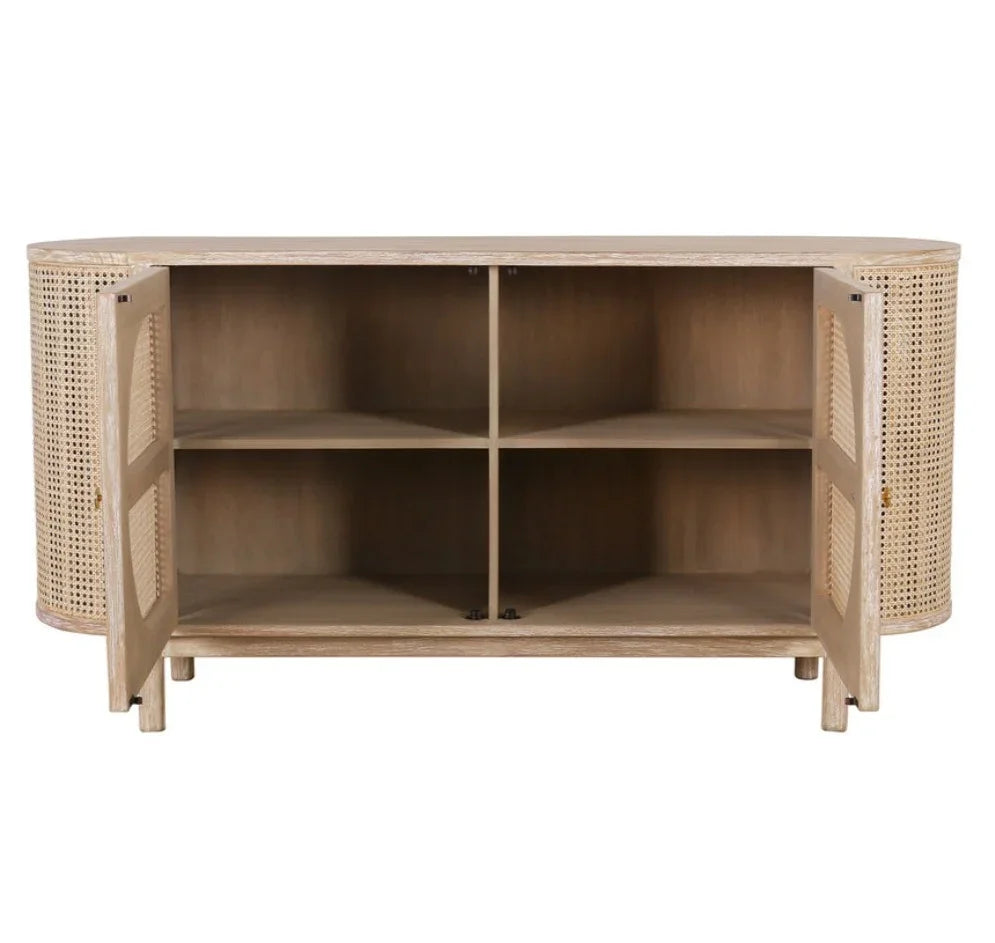 Natural Joelle Oval Cane Door Sideboard