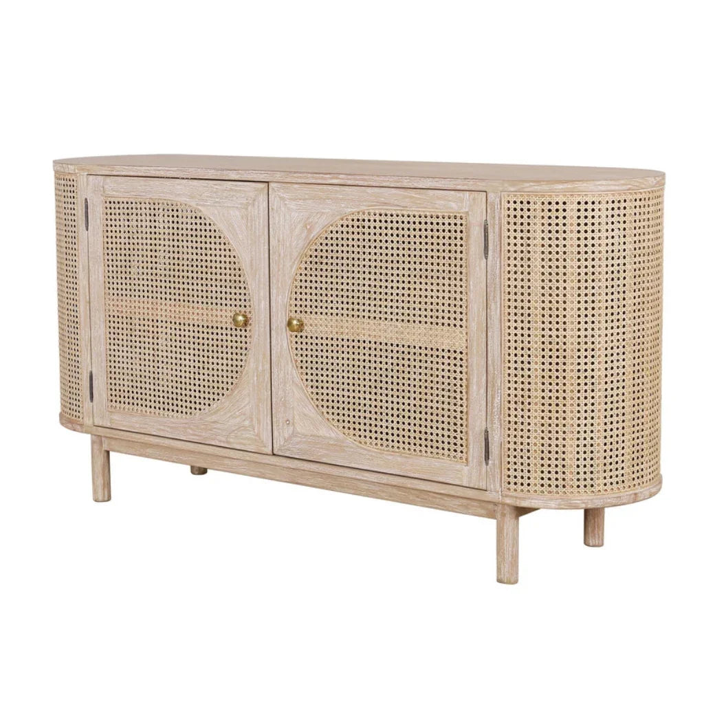 Natural Joelle Oval Cane Door Sideboard