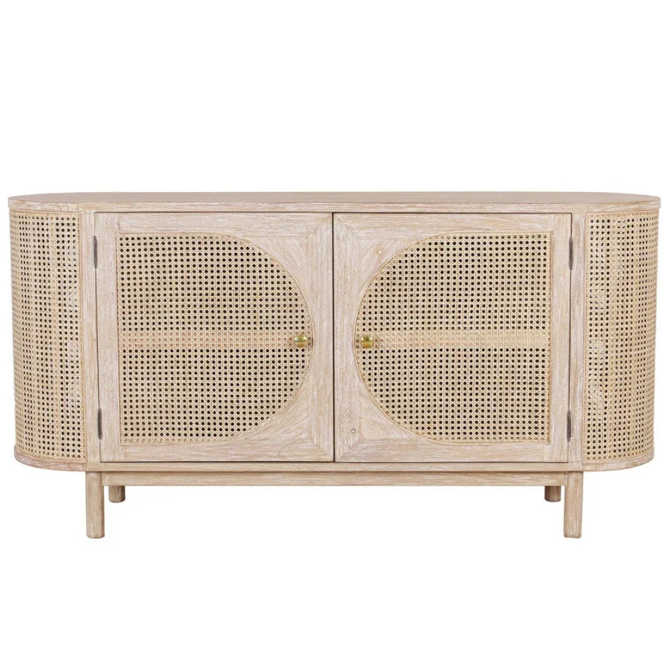 Natural Joelle Oval Cane Door Sideboard