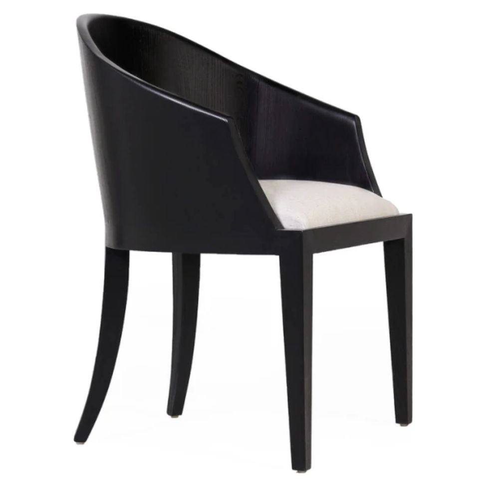 Laurent Black Oak Curved Arm Chair