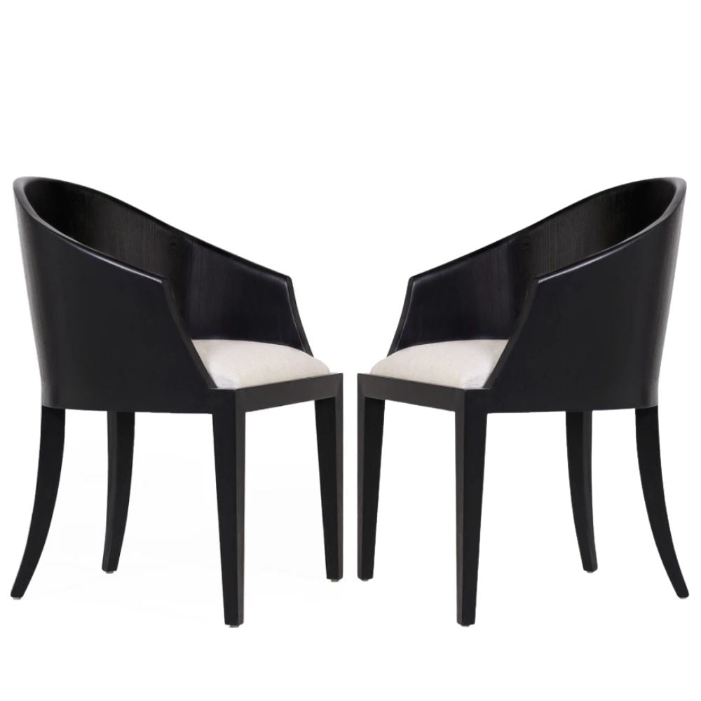 Laurent Black Oak Curved Arm Chair
