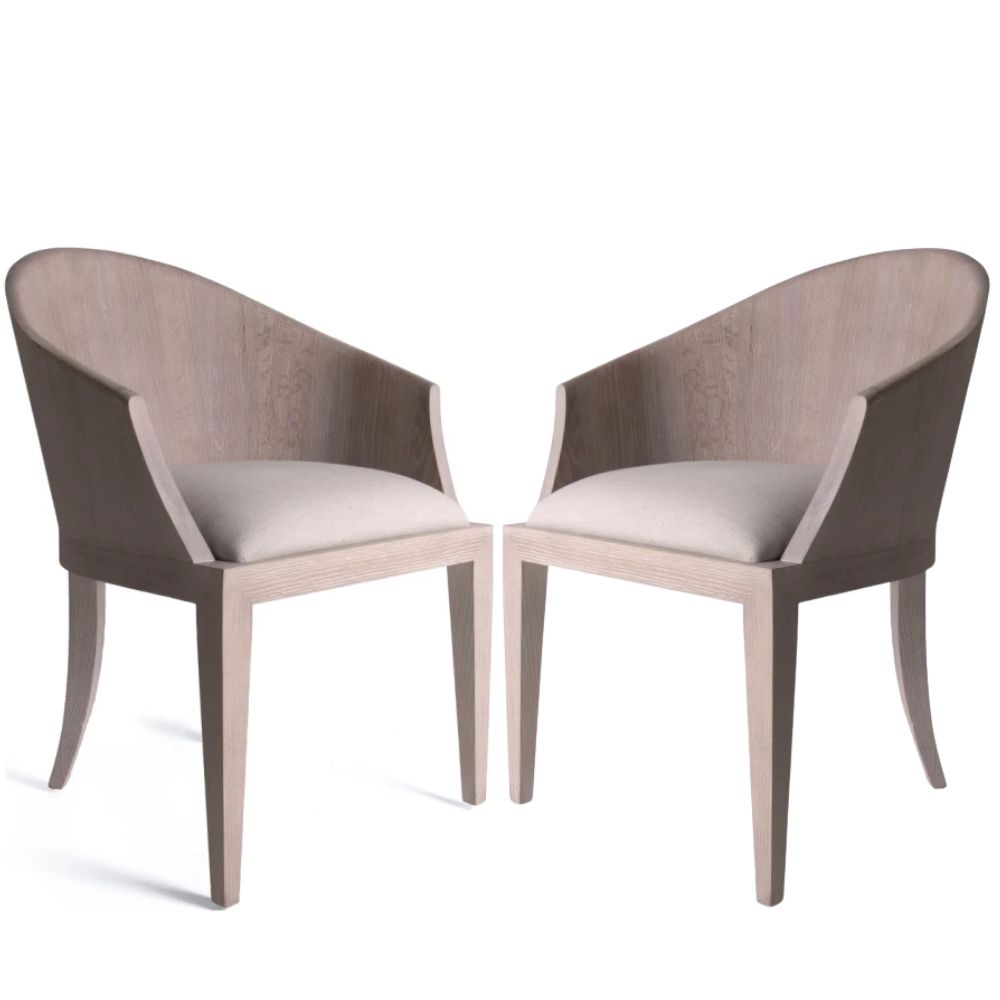 Laurent Casper Oak Curved Arm Chair