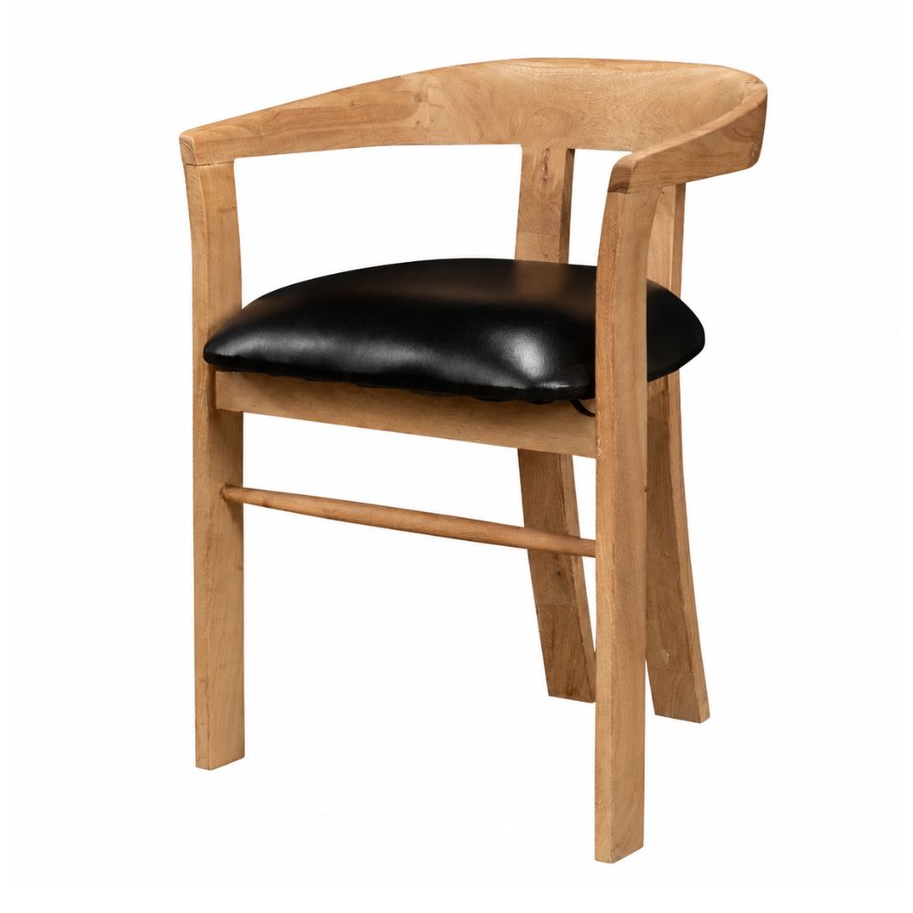 Arden Wood and Leather Barrel Chair