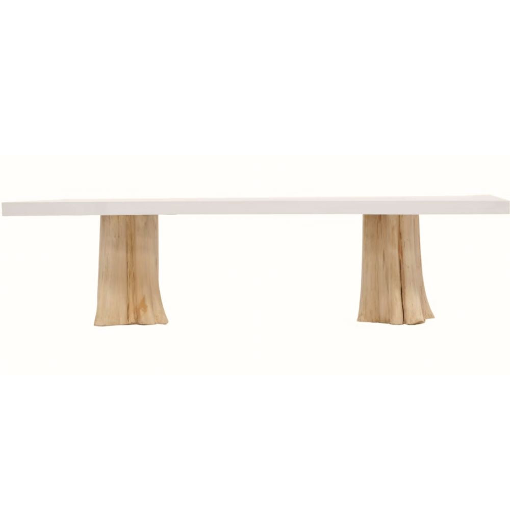 Log & Cement Outdoor Dining Table