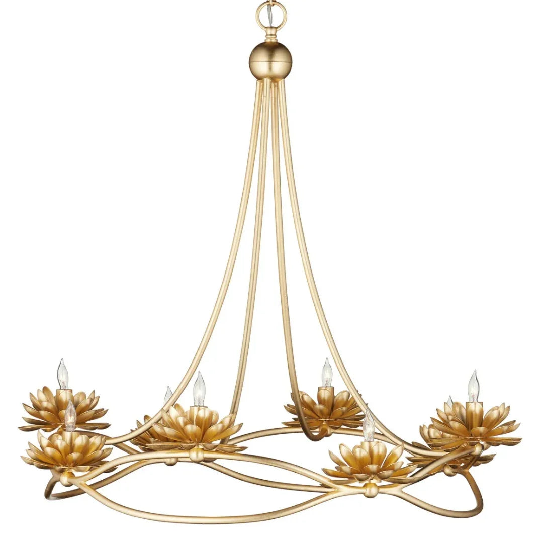 Lotus Bloom Gold Chandelier