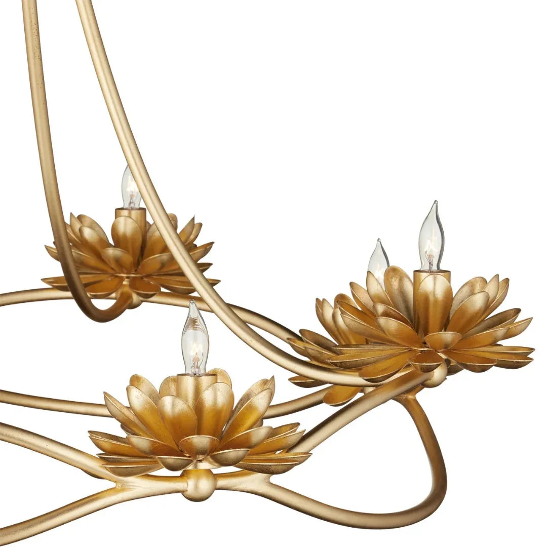 Lotus Bloom Gold Chandelier